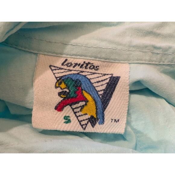 Vintage 90s Shirt Aqua Cancun Mexico Parrot Vacation Men's Size S Loritos - Picture 7 of 8